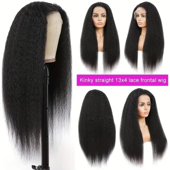 **********SOLD OUT ***********Kinky Straight Wig Human Hair Wig (Color: Natural) - Picture 1 of 3
